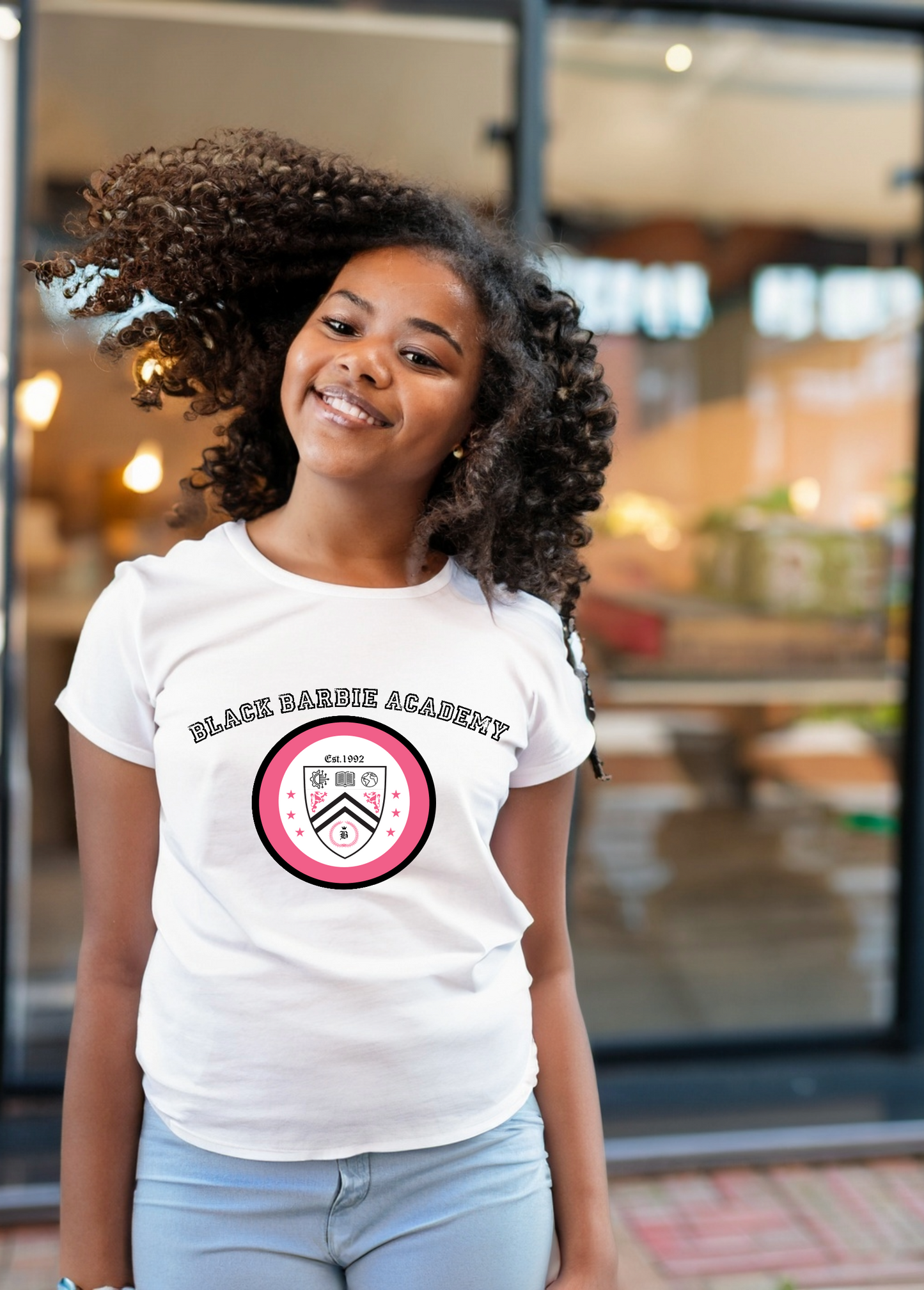 "Black Barbie Academy w/ Seal Logo" Adult T-Shirt