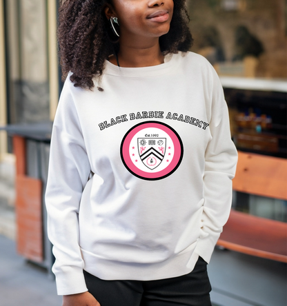 "Black Barbie Academy wl Seal Logo " Adult Sweatshirt